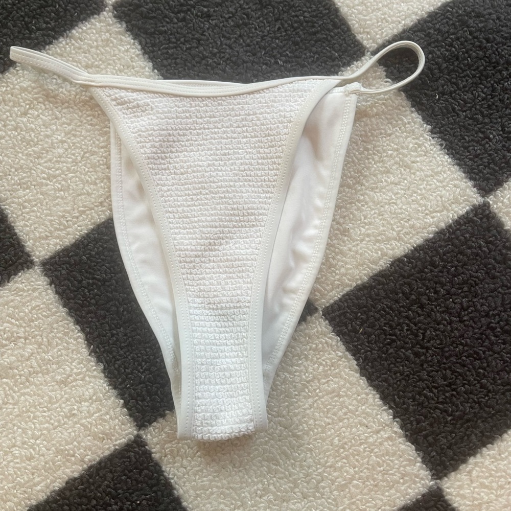 white bikini bottom